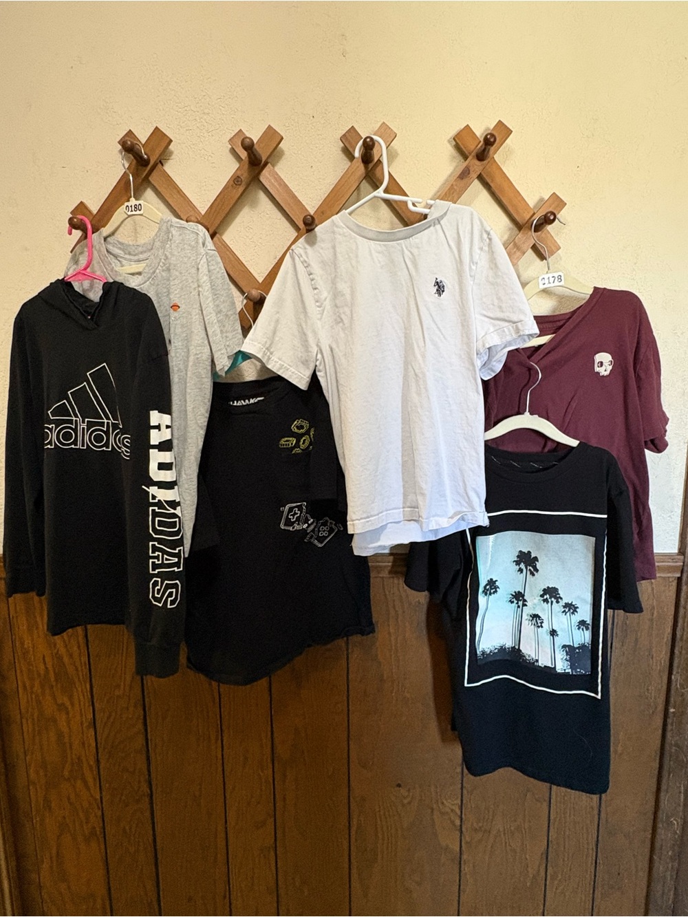 adidas Kids Black Graphic Hoodie & Tee Lot with White Polo